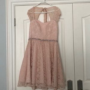 Madeline Gardiner pink laced dress. Only worn once for 5 hrs